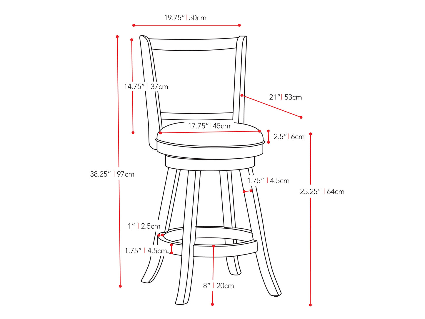 Brown counter height bar stools set with cushioned seats, wooden frames, and footrests, ideal for kitchen islands or bars.