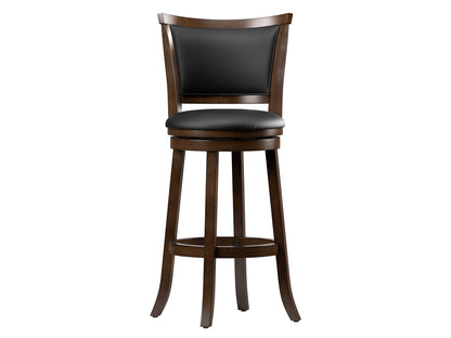 Black bar height stools, set of 2, with cushioned seats and sleek metal frames, perfect for modern kitchens and home bars.