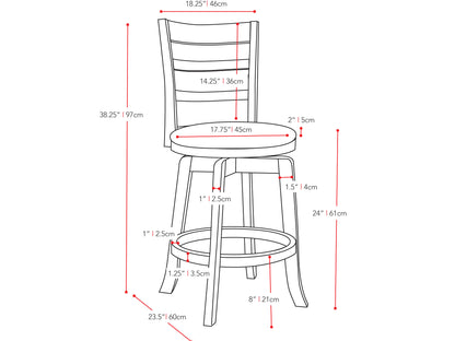 Wood Bar Stool, Counter Height