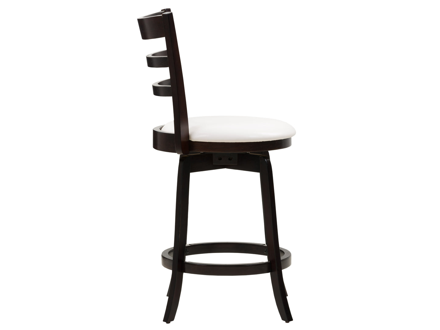 Natural wood bar stool with counter height, featuring a sleek, minimalist design, light brown finish, and sturdy construction; perfect for modern kitchens, bars, or dining areas.