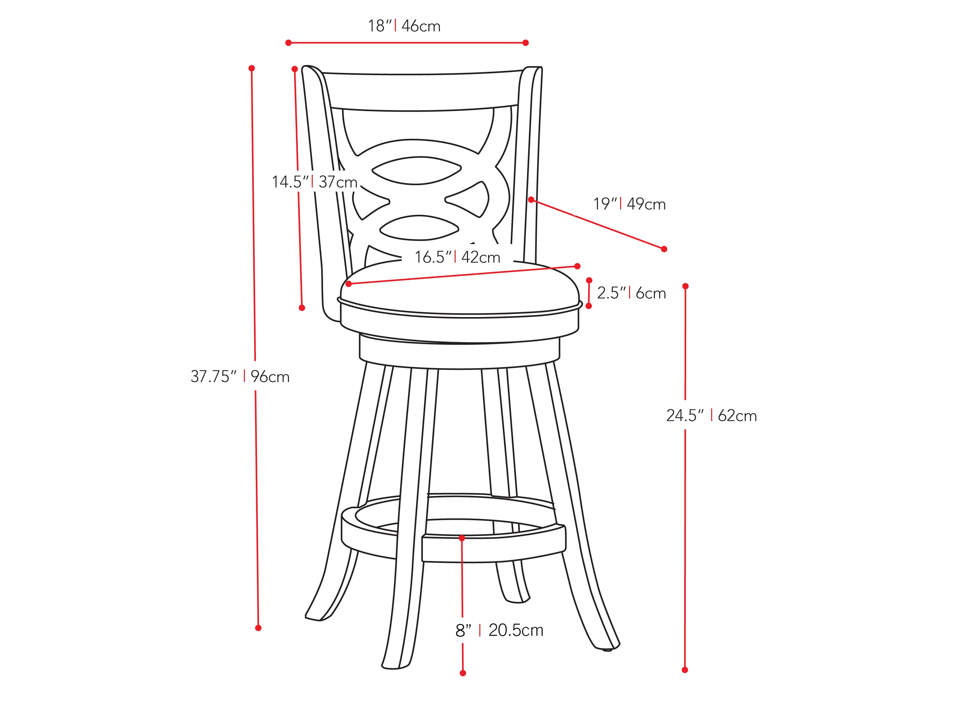 Wood Bar Stools, Counter Height