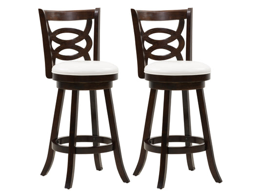 Modern wood bar stool, bar height, with dark walnut seat and sleek black metal legs, featuring a minimalist design and sturdy construction, perfect for contemporary kitchens and home bars.