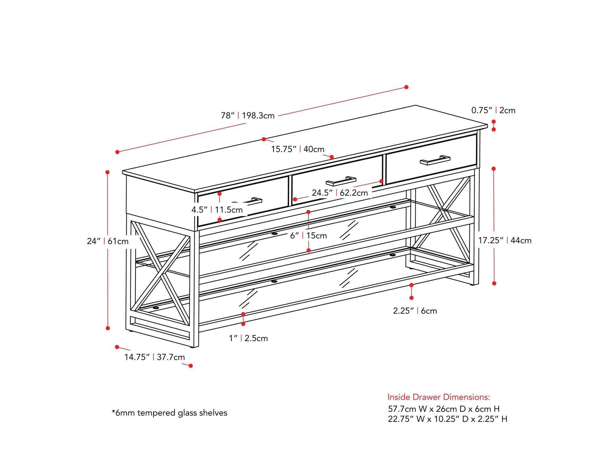 Cherry brown TV stand for 95" TVs, sleek design with open shelves and cable management.