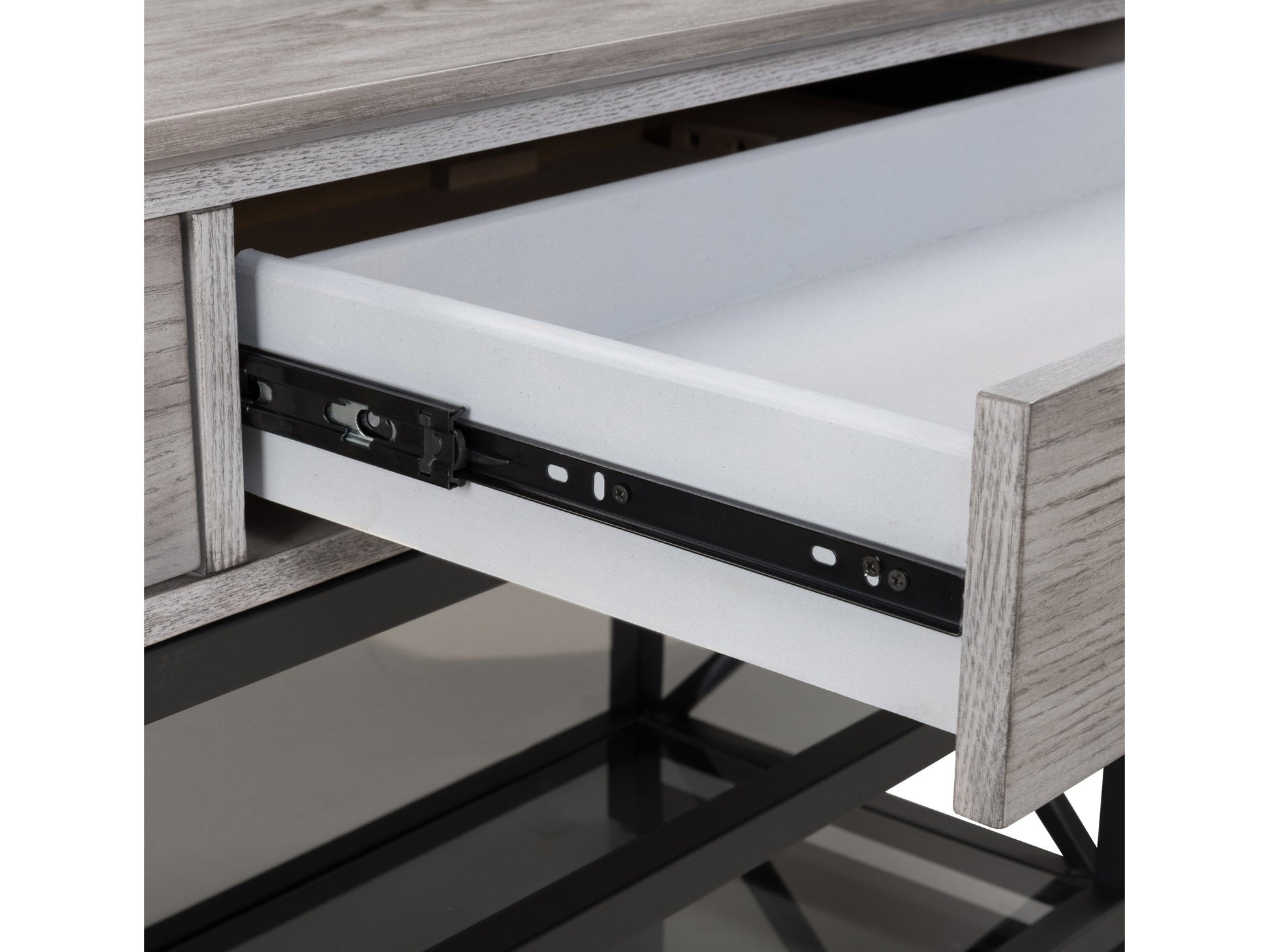 Grey TV stand for up to 95-inch TVs, sleek modern design with clean lines and ample storage space.