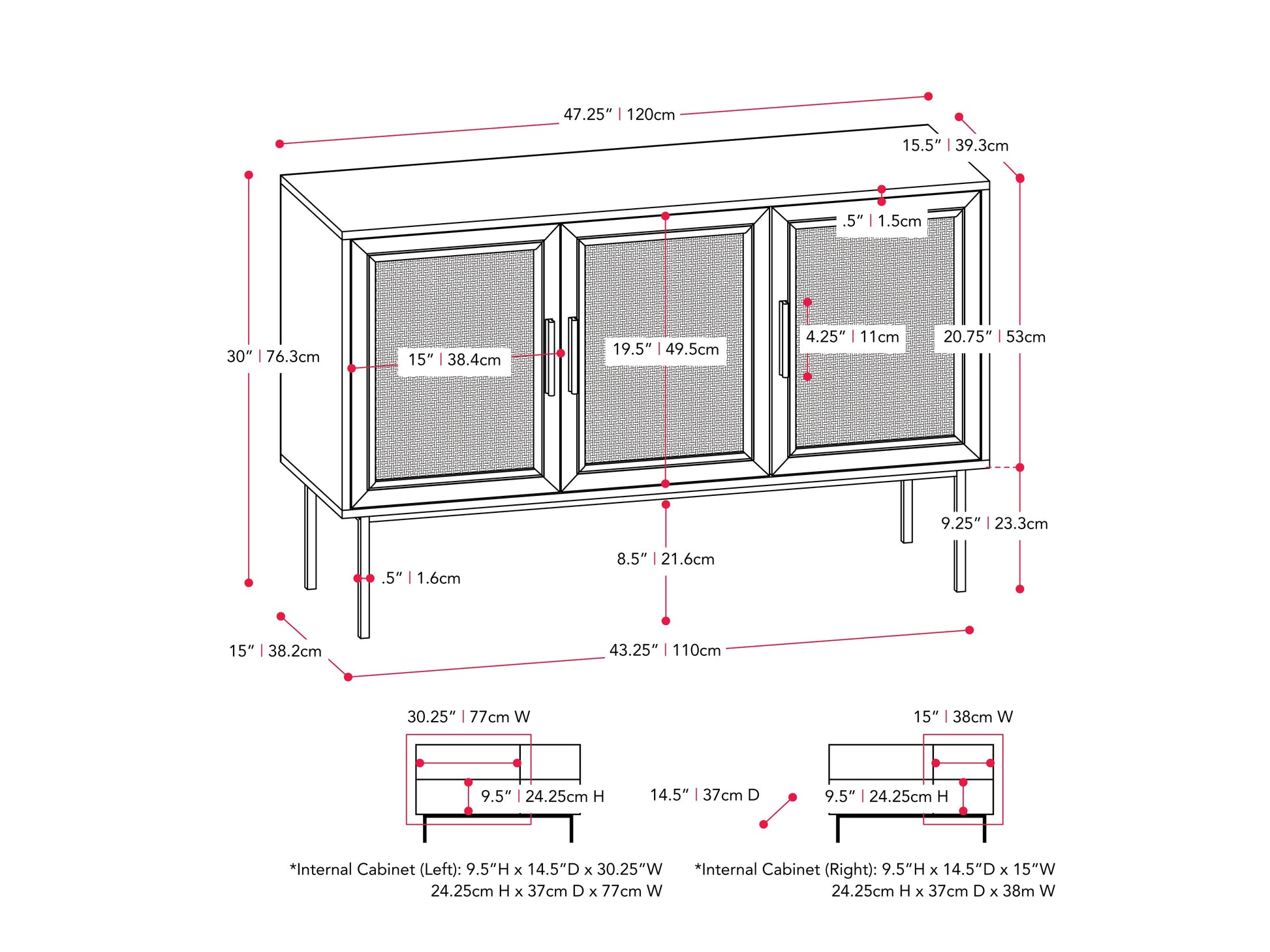 Light brown wood sideboard buffet with sleek design, ample storage, and modern aesthetic.