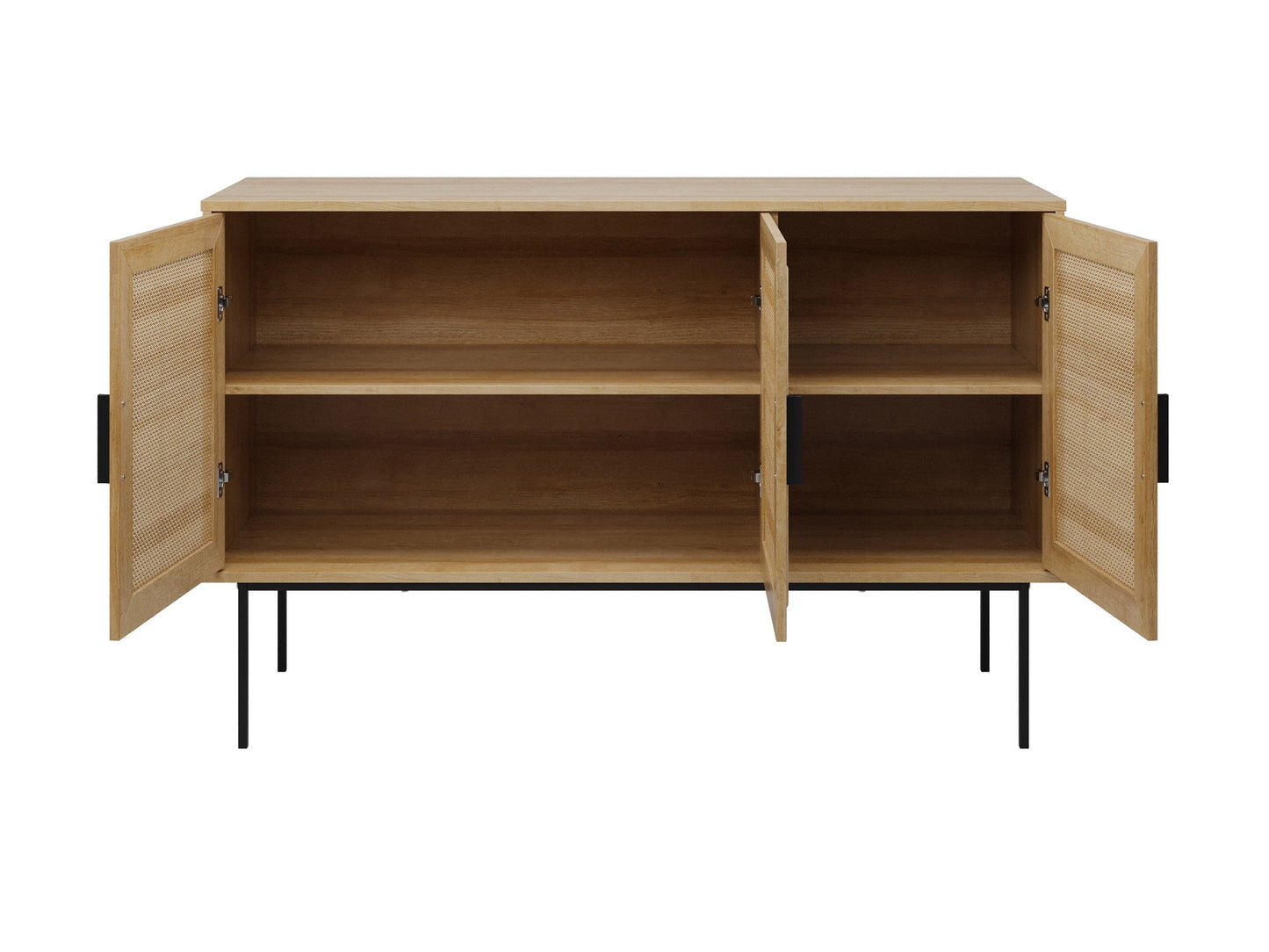 Light brown wood sideboard buffet with ample storage, sleek design, and sturdy construction.