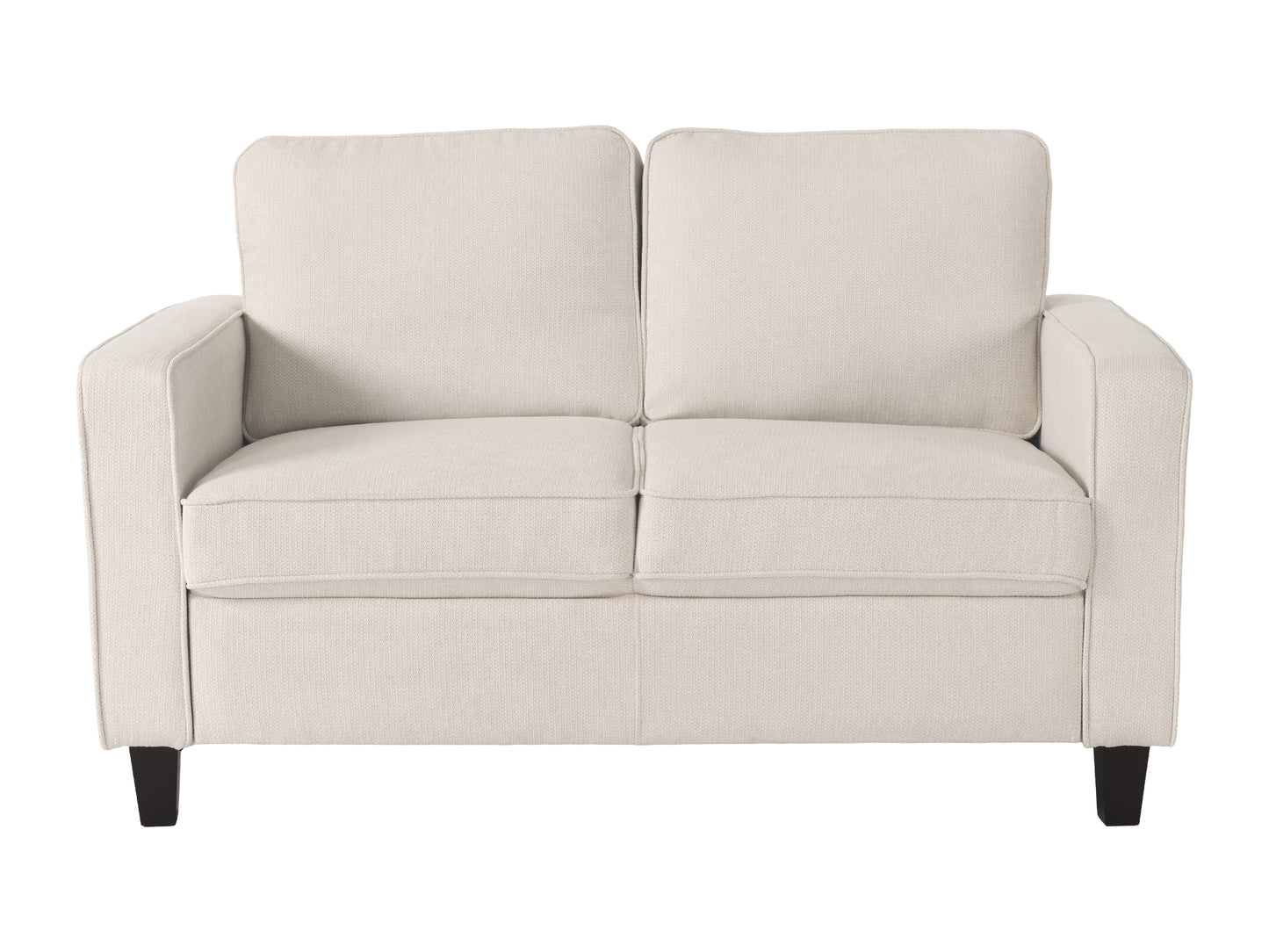 Cream 2 Seater Mid-Century Modern Loveseat