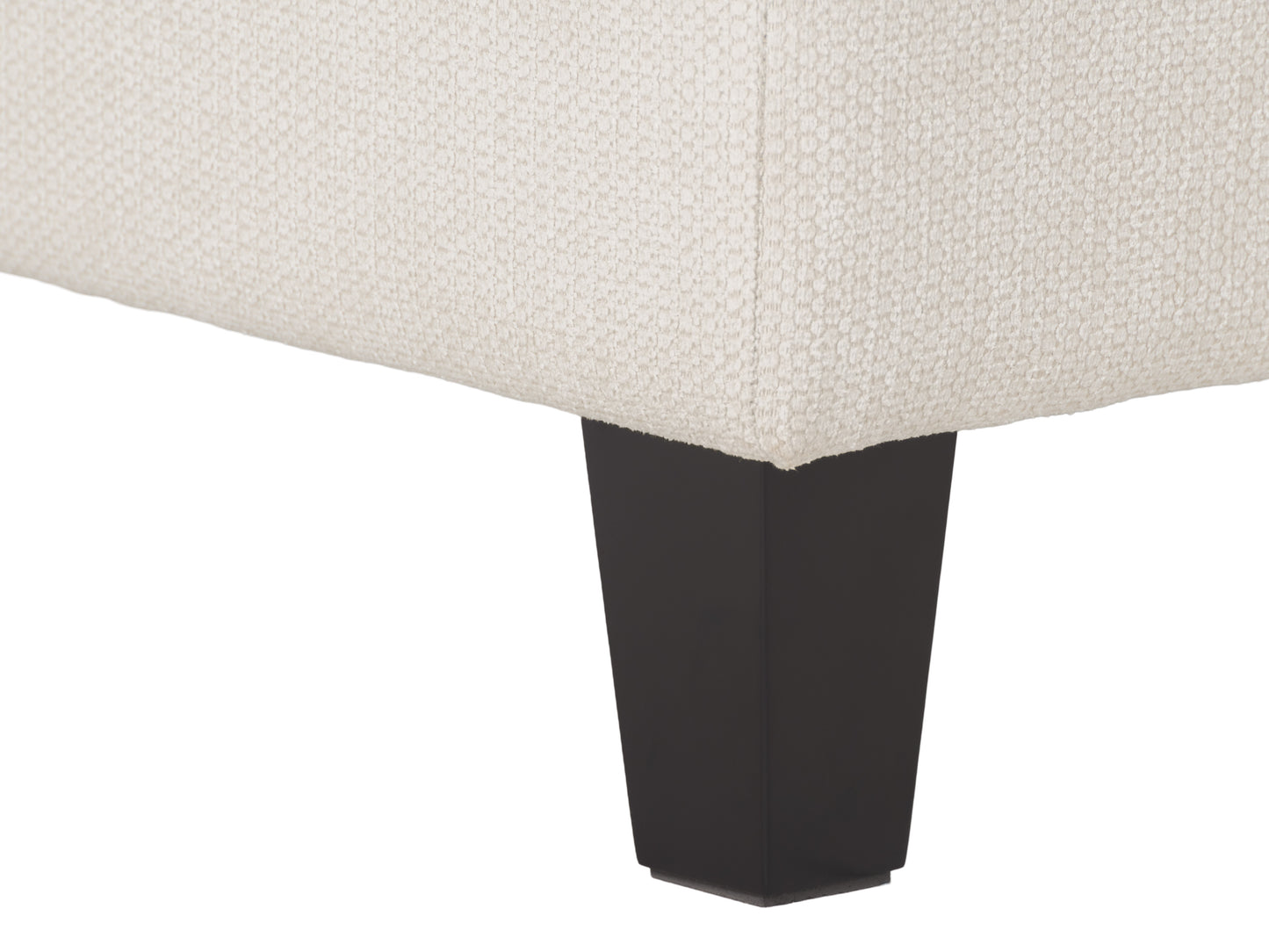 Cream Mid-Century Modern Ottoman