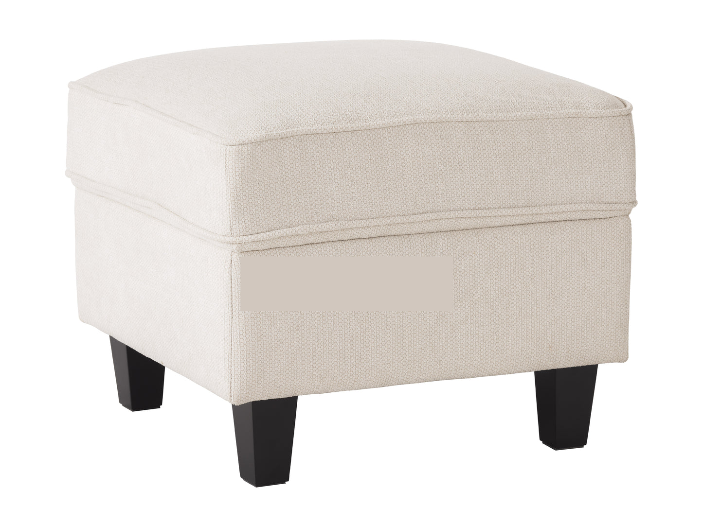 Cream Mid-Century Modern Ottoman