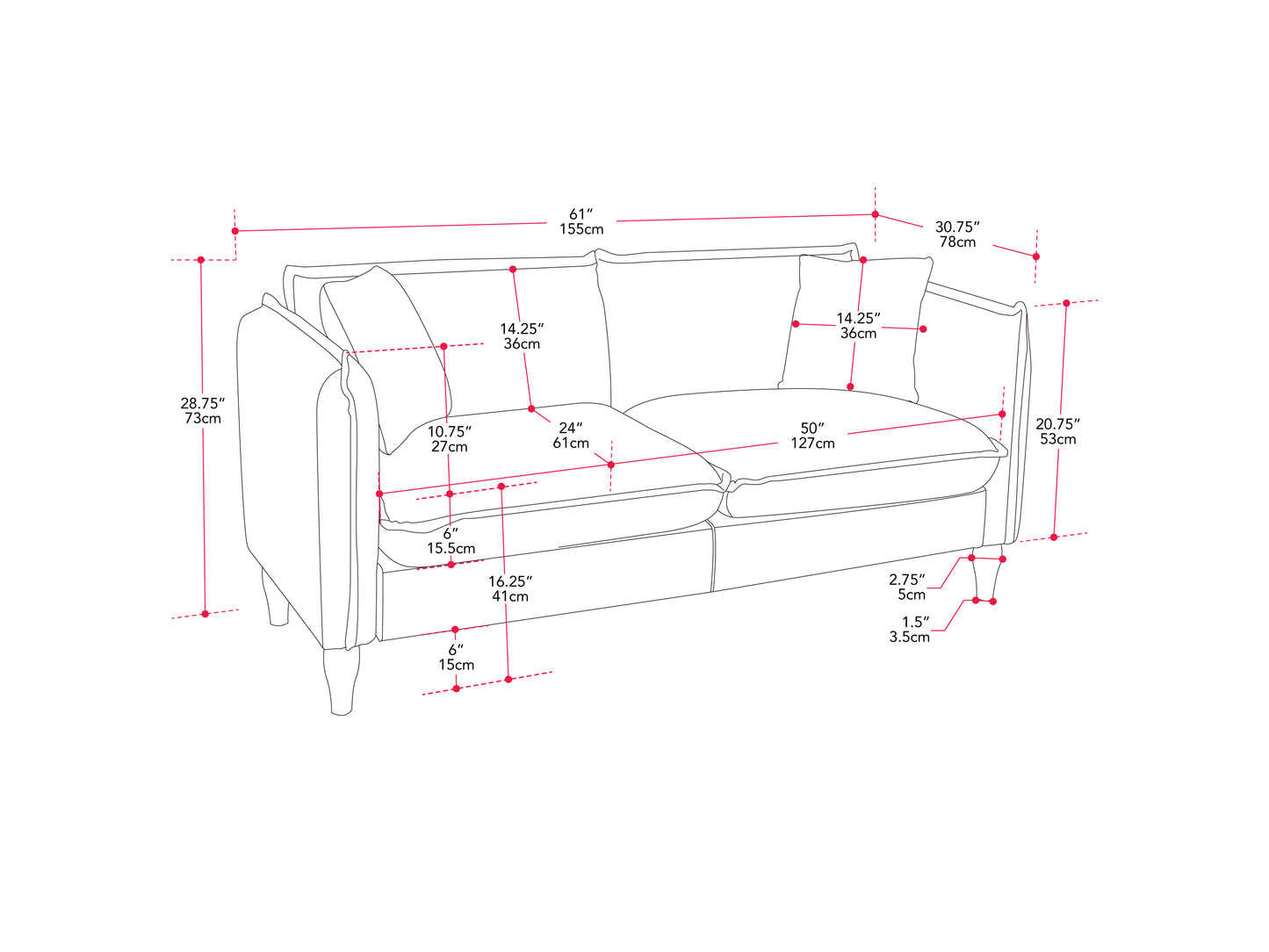 Light Gray Boucle Loveseat