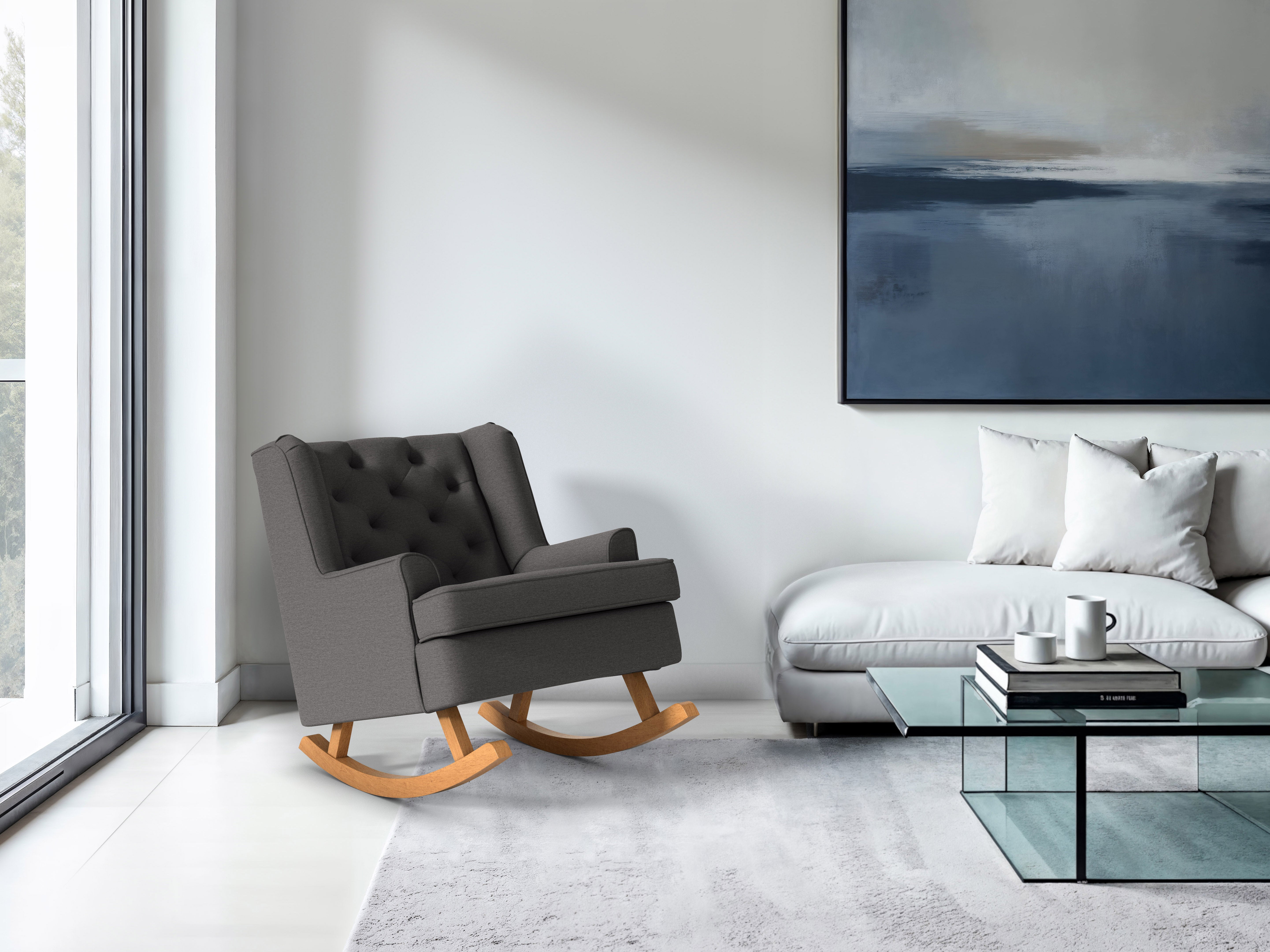 Modern grey fashion rocking chair