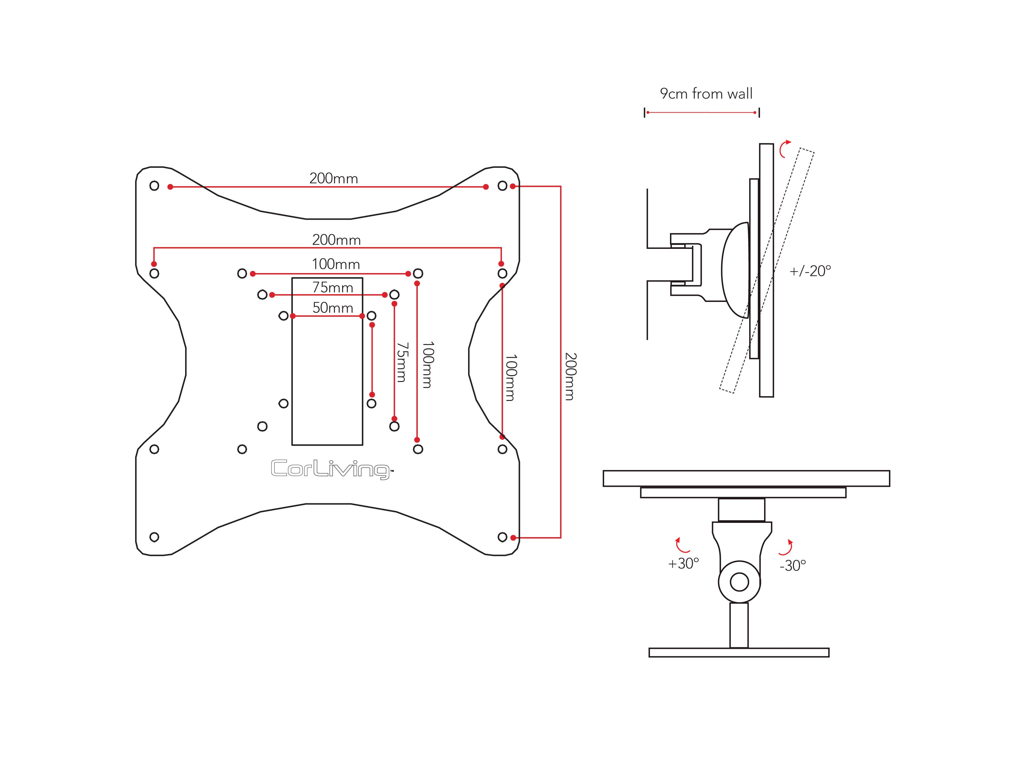 Adjustable black TV wall mount for 18 to 32 inch TVs, featuring a sturdy metal frame, sleek design, and easy installation with tilting and swiveling capabilities for optimal viewing angles.