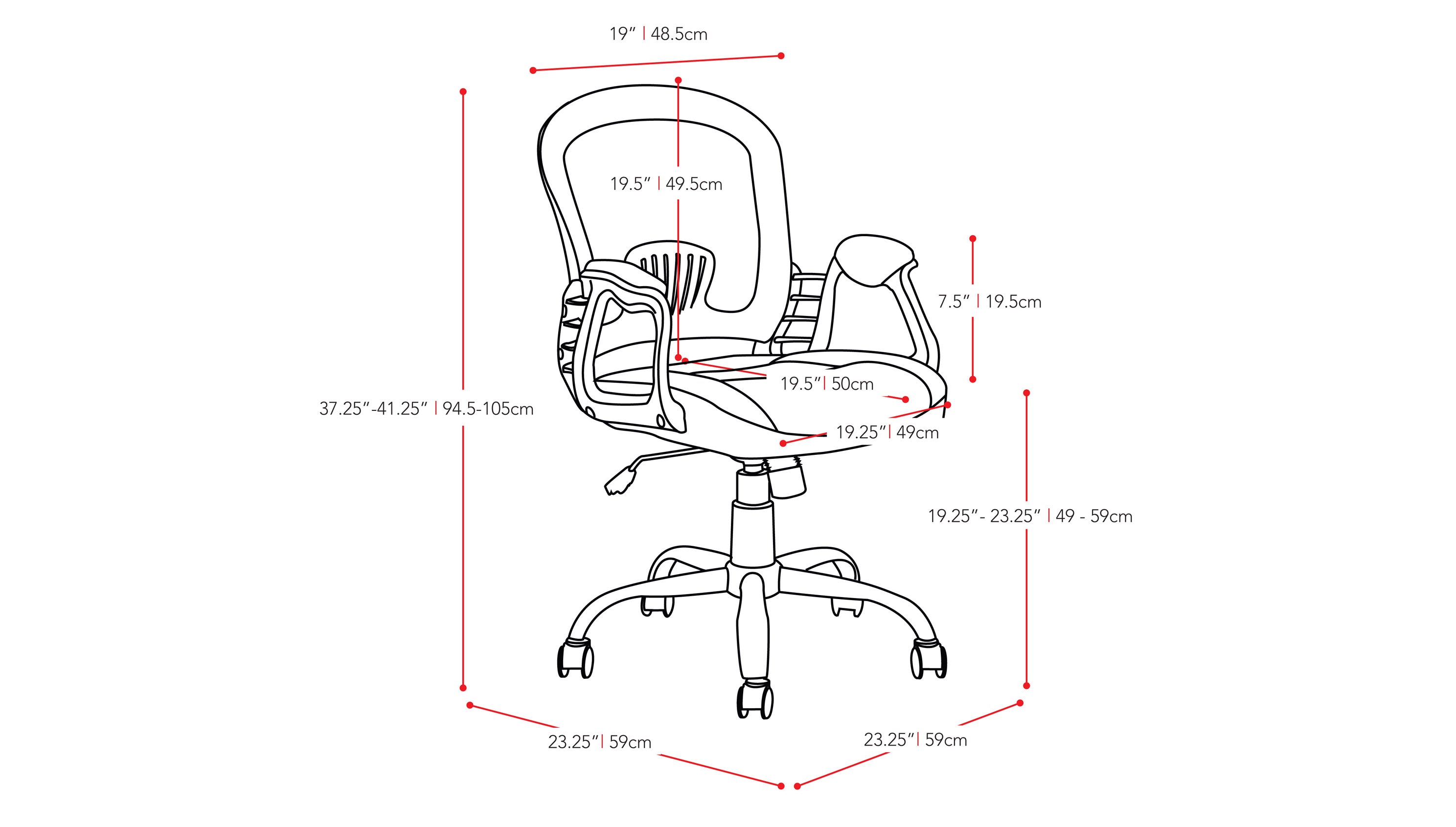 Black swivel office chair with ergonomic design, mesh backrest, and adjustable height for home or office use.