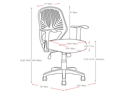 Black mesh office chair with ergonomic design, adjustable height, and lumbar support for comfortable office seating.