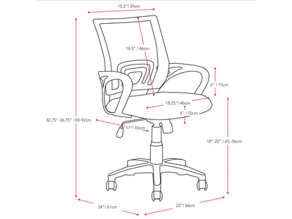 Lime green mesh back office chair with adjustable height, ergonomic design, and black base.