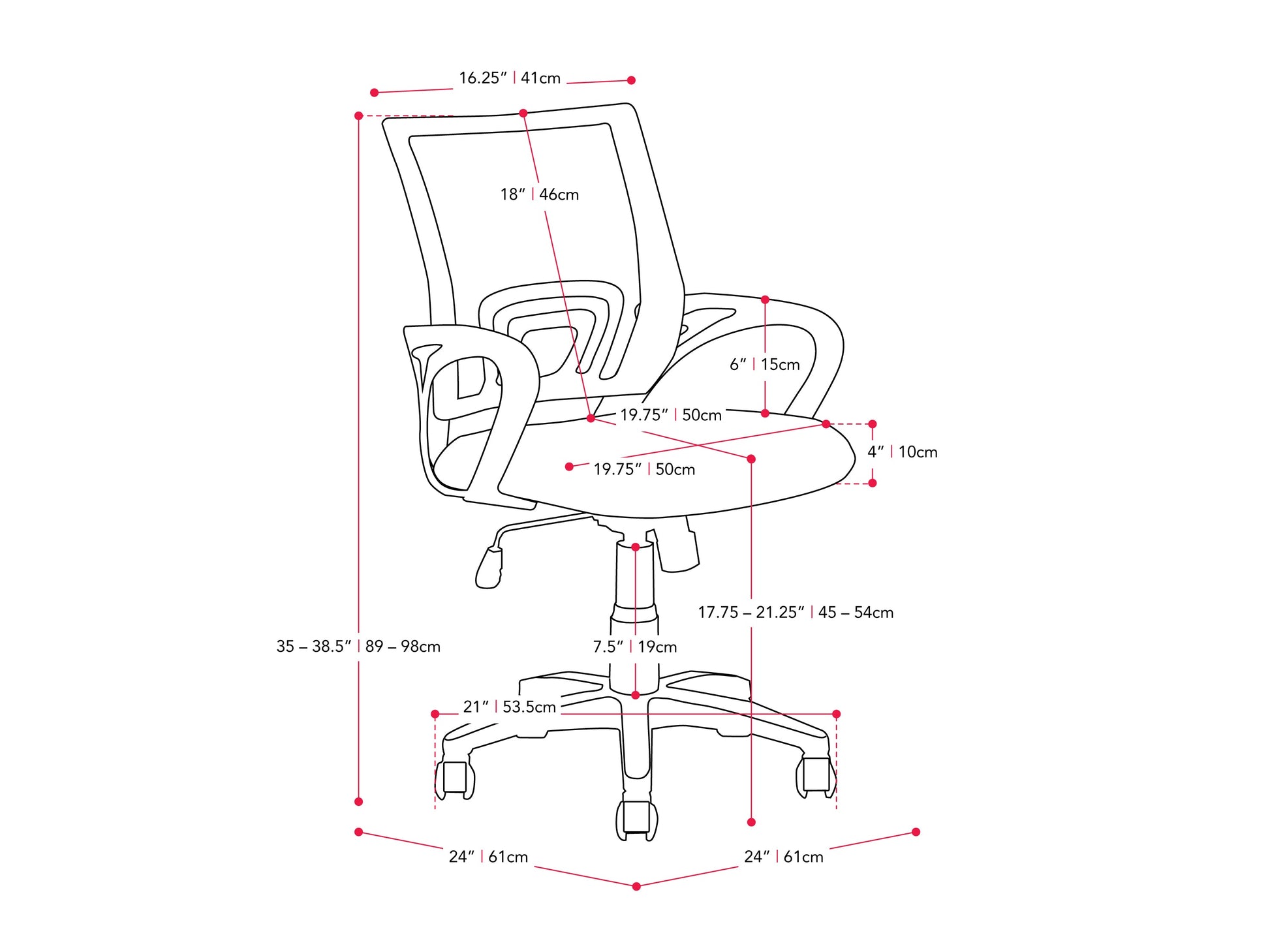 Dark brown mesh back office chair with ergonomic design, adjustable height, and padded seat for comfort.