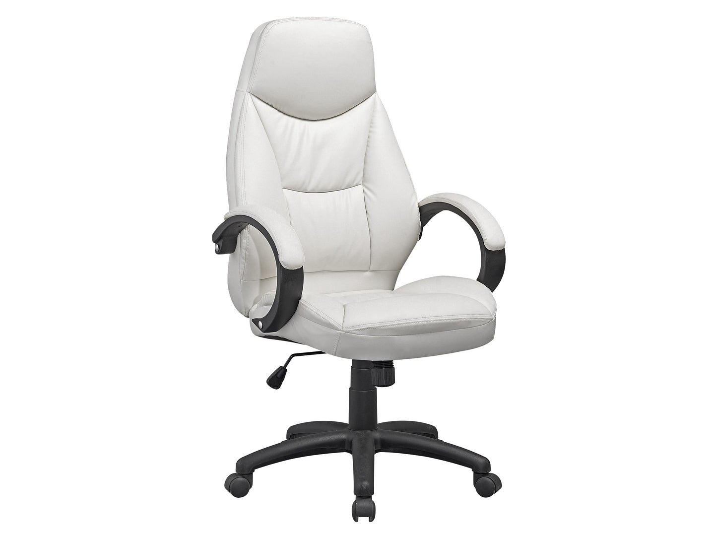 Ergonomic black office chair with lumbar support, breathable mesh back, adjustable armrests, and cushioned seat, designed for comfort and productivity in home or corporate workspaces.