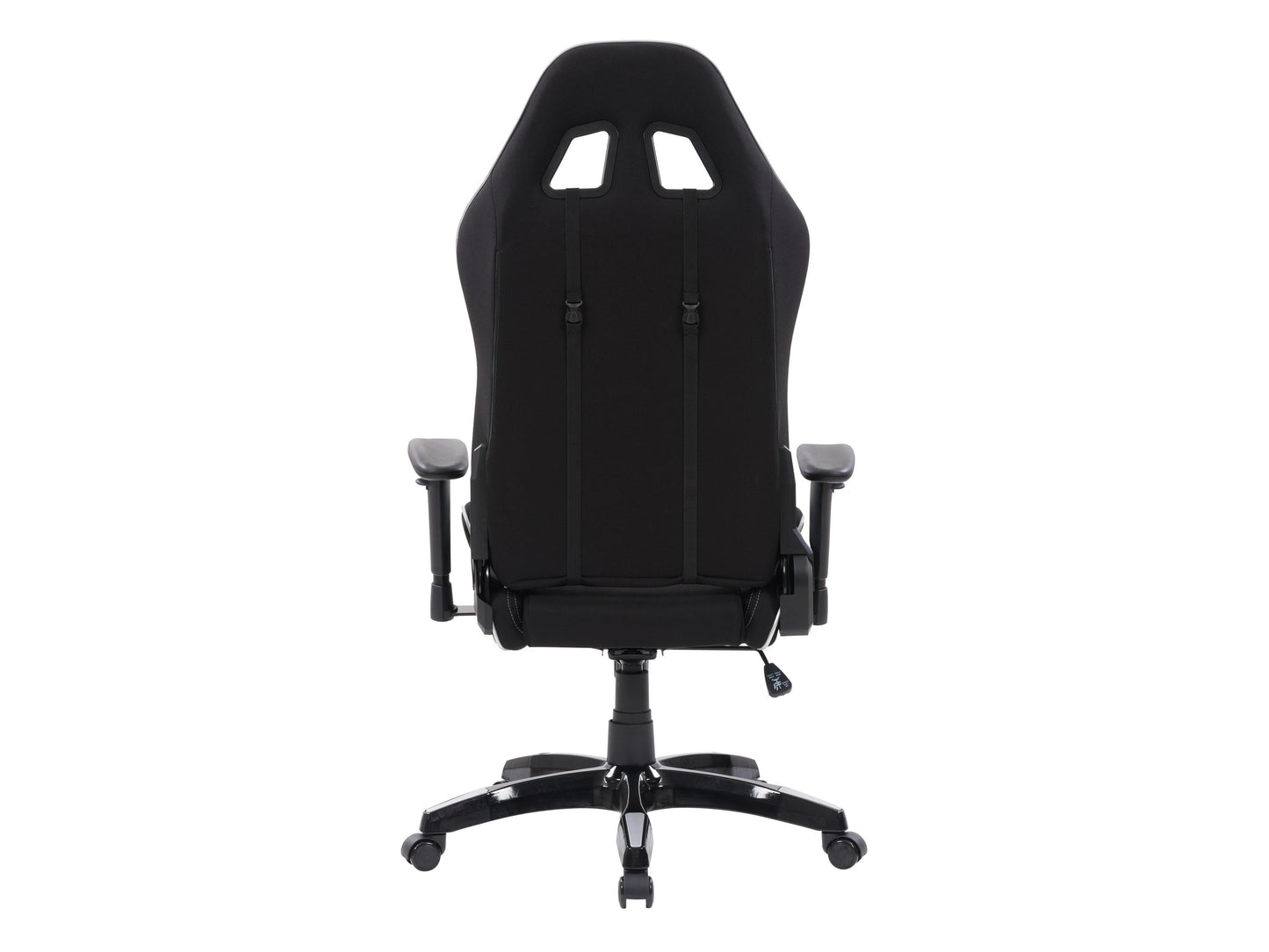 Ergonomic black and silver gaming chair with adjustable armrests, lumbar support, and breathable mesh back.