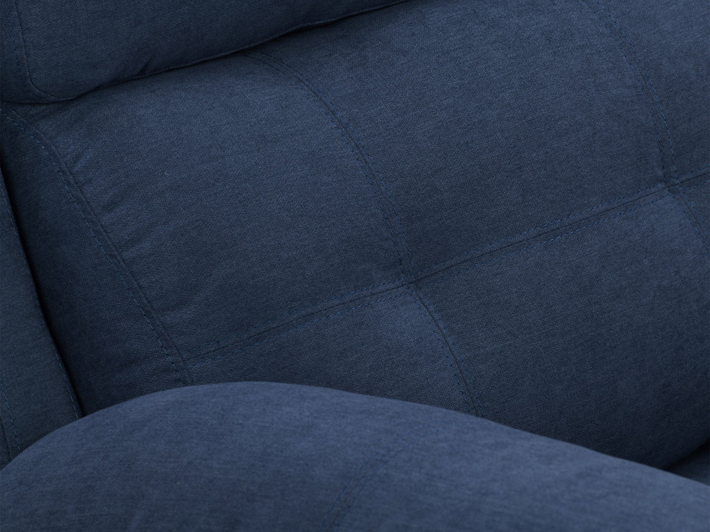 Blue 2 seater recliner loveseat with plush cushions, ergonomic design, and durable fabric upholstery.