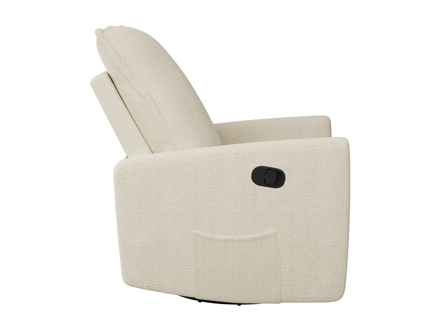 Cream boucle glider recliner chair with plush cushions and sleek design for modern living rooms.