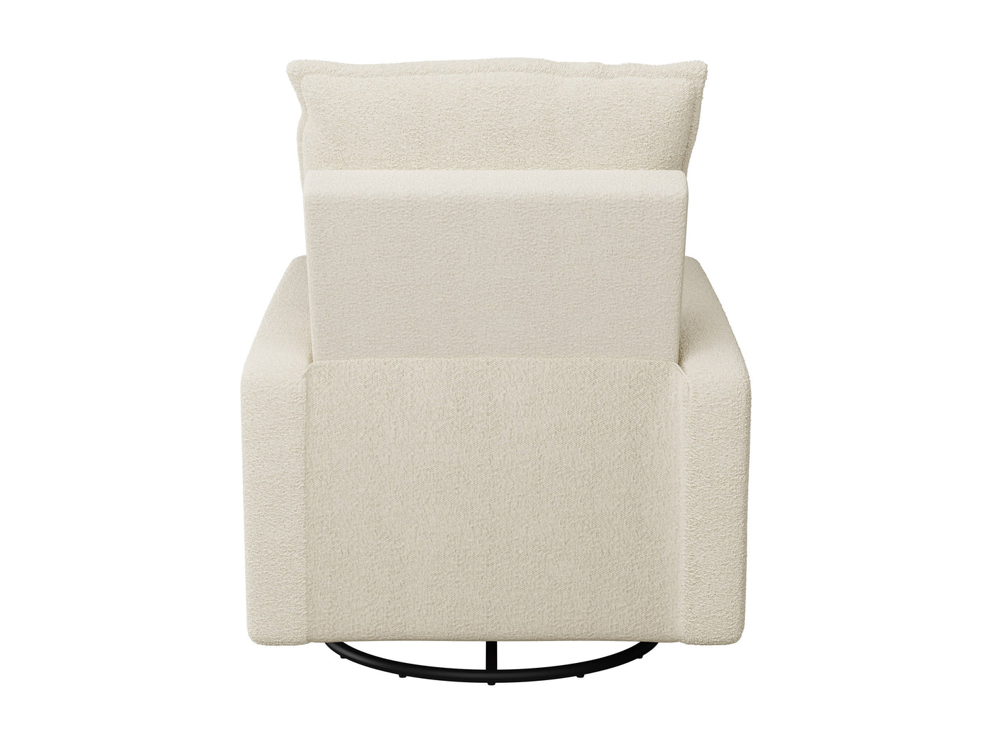 Cream boucle glider recliner chair with plush cushions and sleek design for modern living rooms.