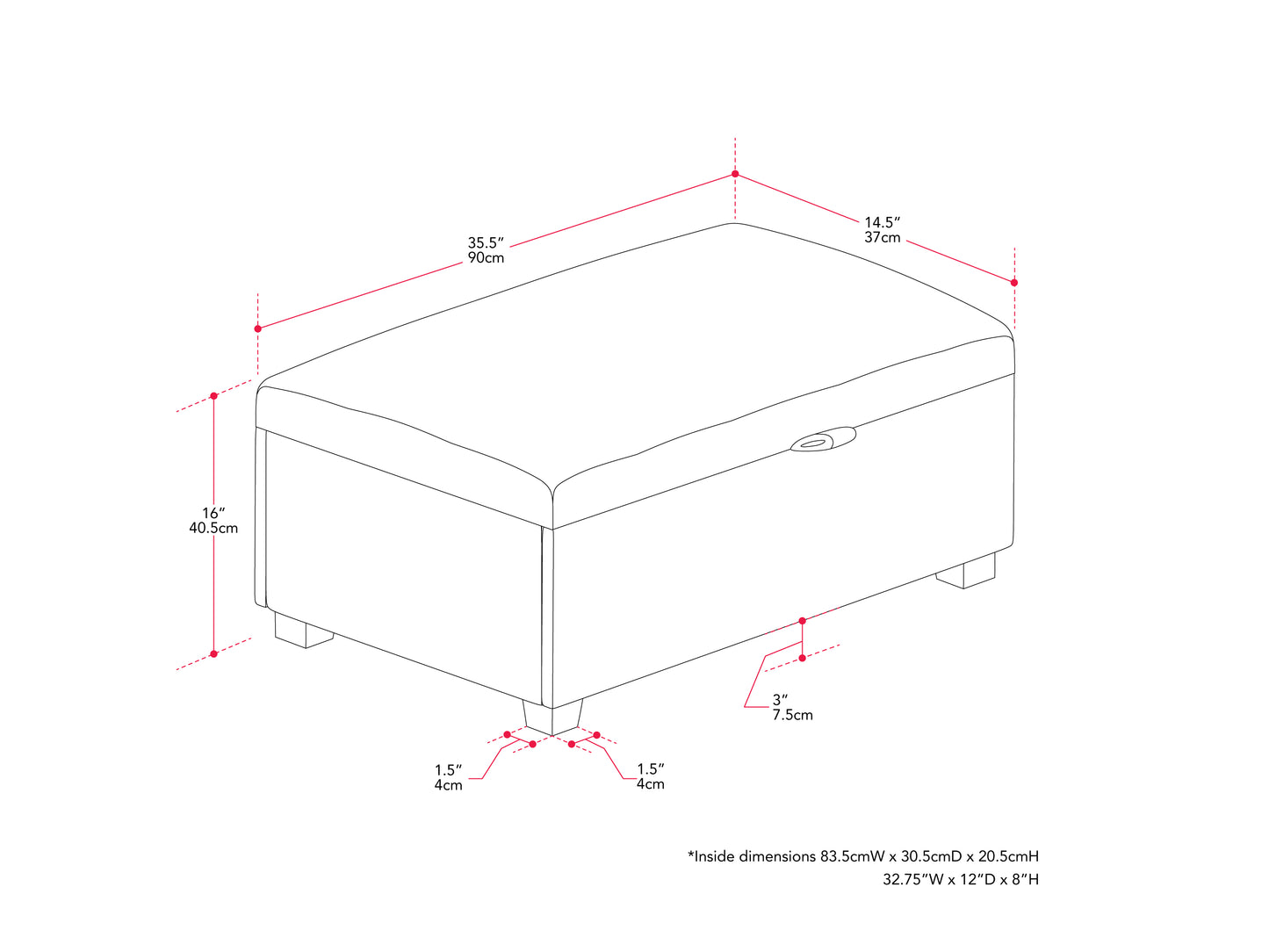 Boucle Storage Ottoman