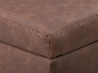 Brown Square Storage Ottoman