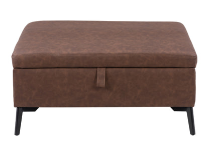 Brown Square Storage Ottoman