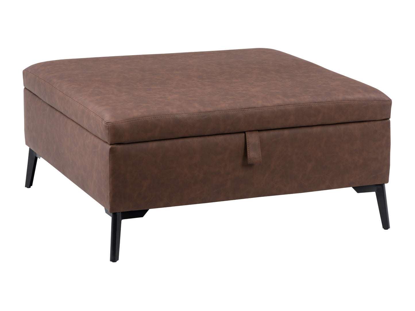 Brown Square Storage Ottoman