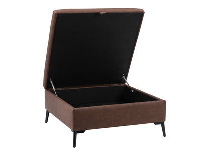 Brown Square Storage Ottoman