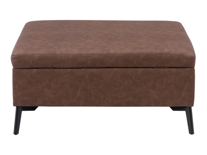 Brown Square Storage Ottoman