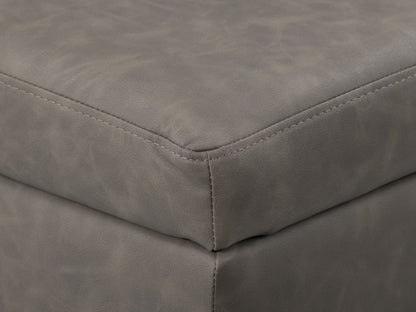 Grey Square Storage Ottoman