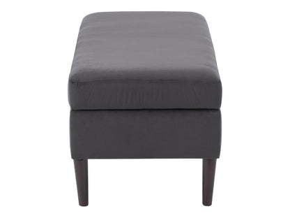 Dark Grey Velvet Storage Ottoman