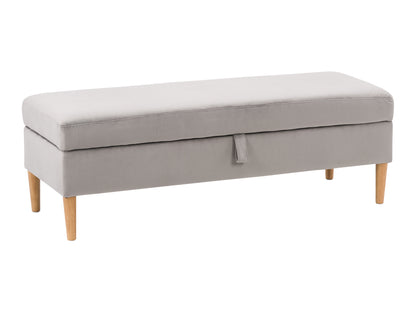 Light Grey Velvet Storage Ottoman