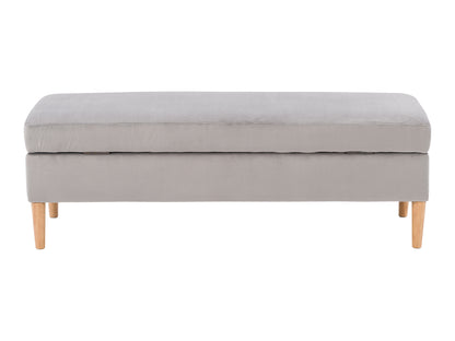 Light Grey Velvet Storage Ottoman