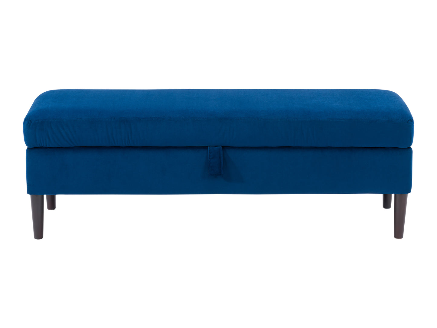 Blue Velvet Storage Ottoman