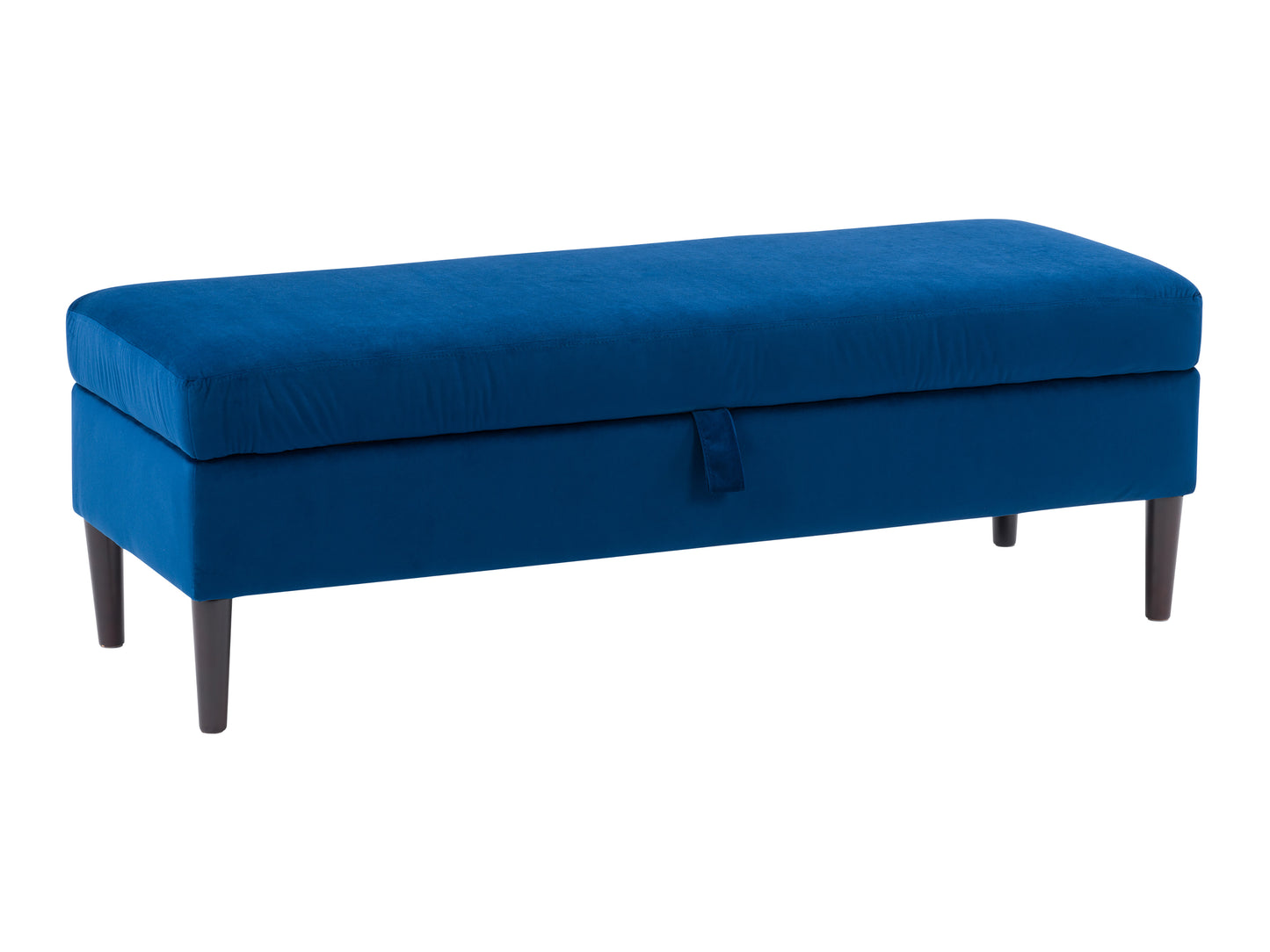 Blue Velvet Storage Ottoman