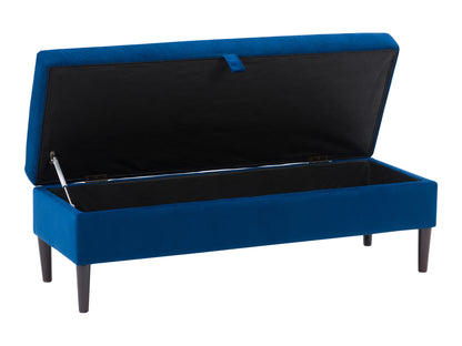 Blue Velvet Storage Ottoman