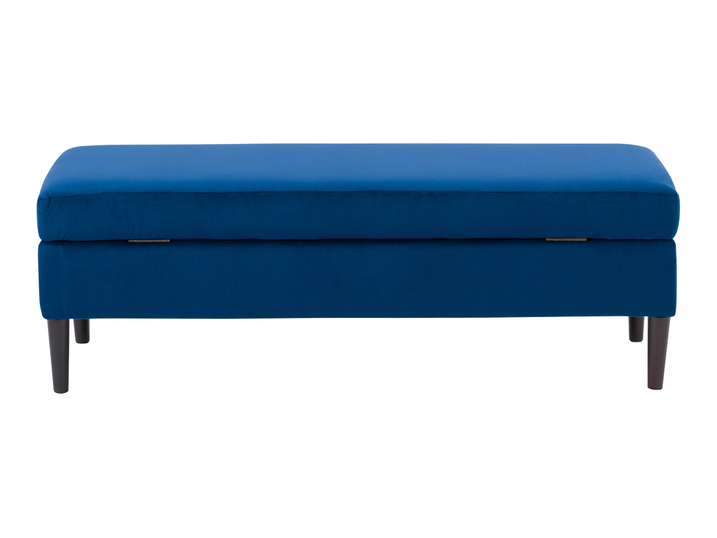 Blue Velvet Storage Ottoman