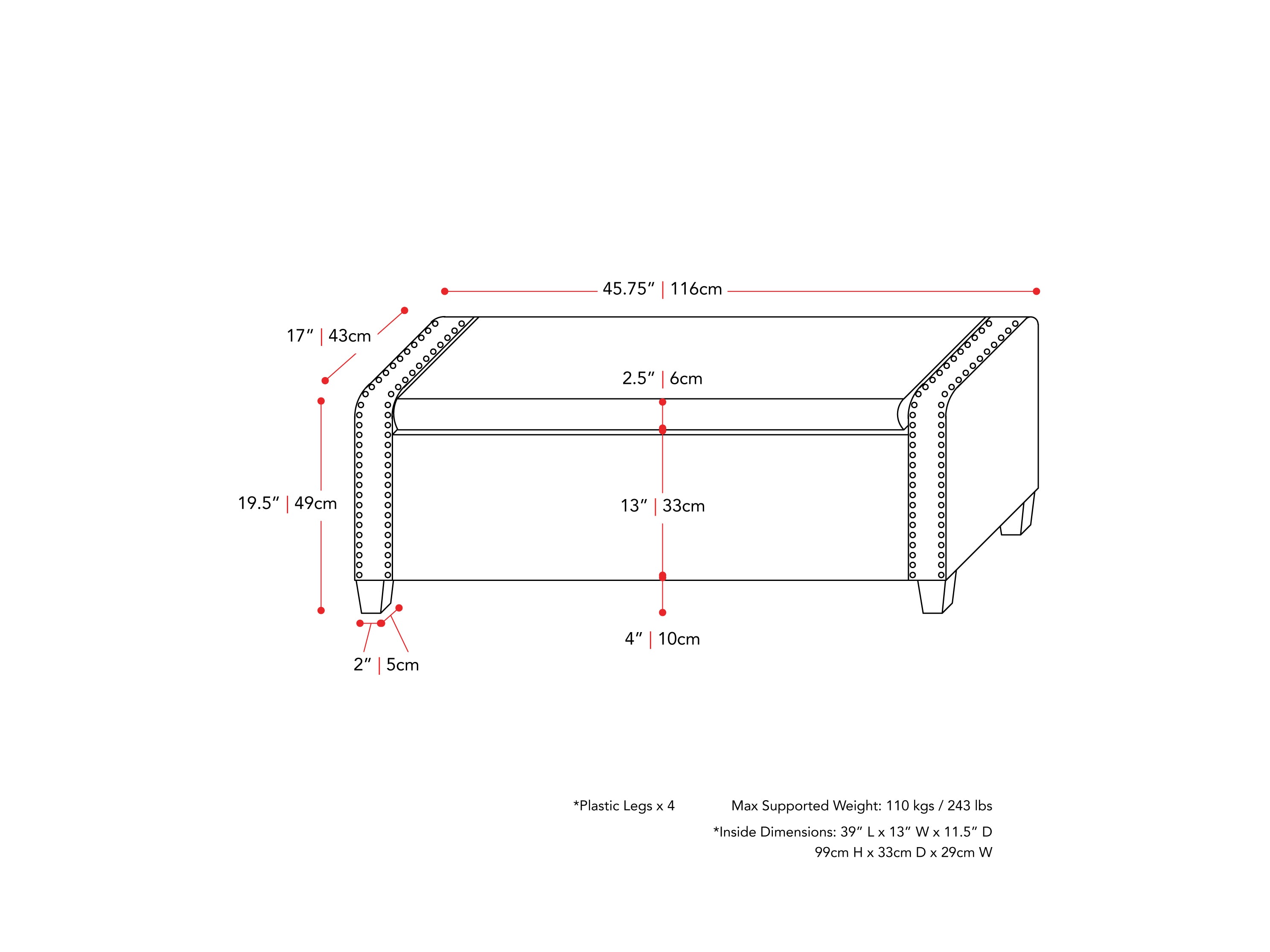 Beige Storage Bench