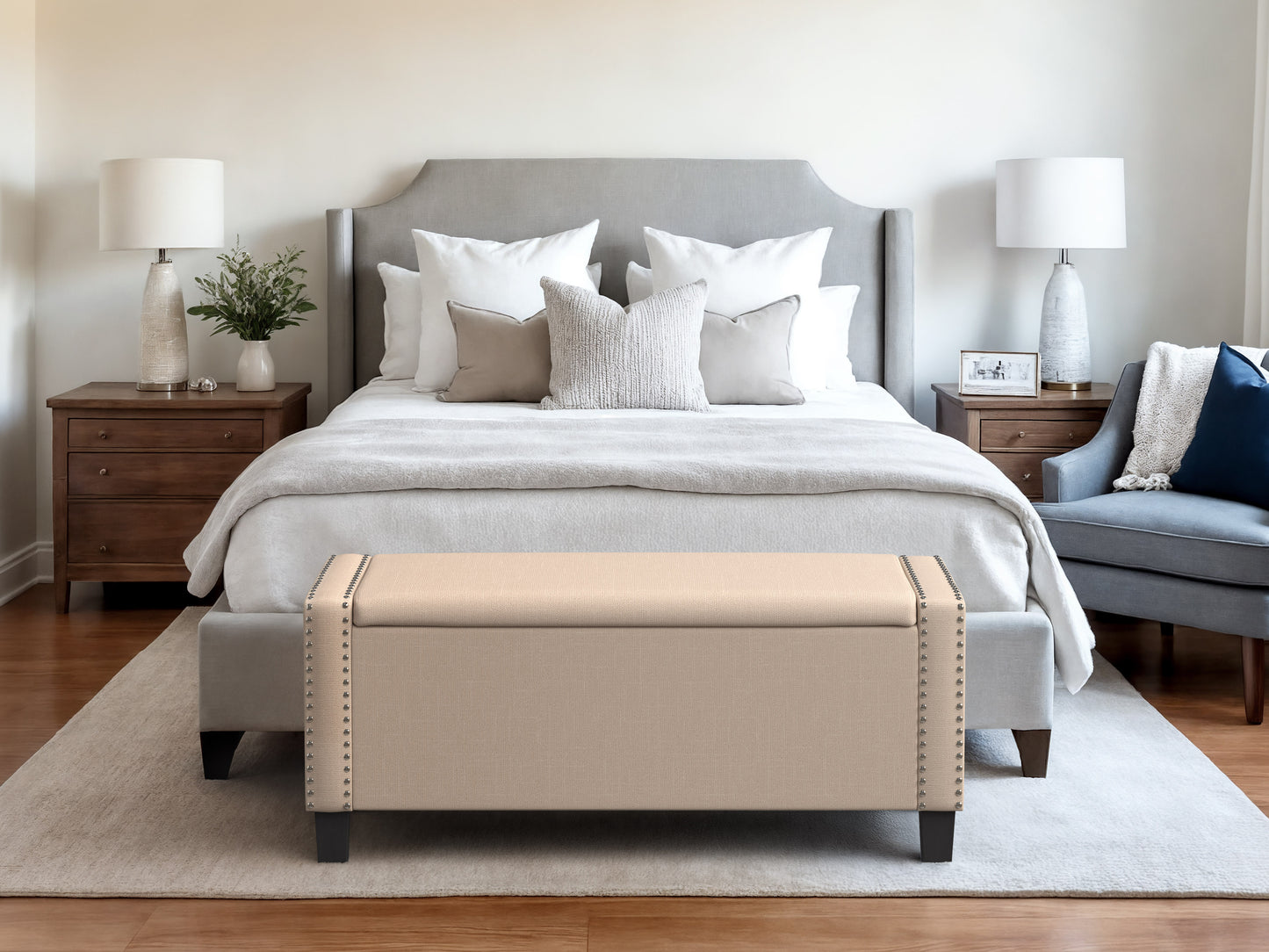 Beige Storage Bench