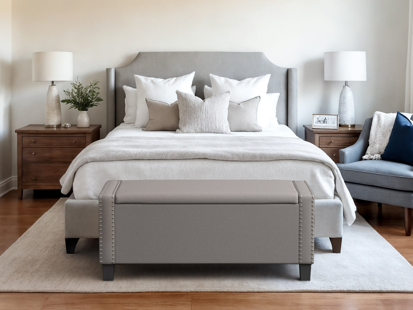 Grey Storage Bench