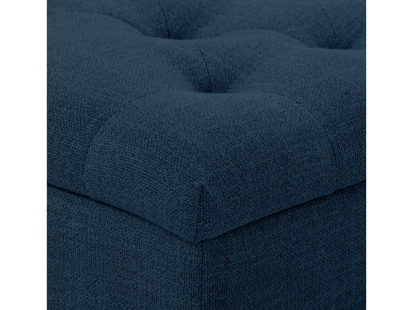 Blue Tufted Storage Bench