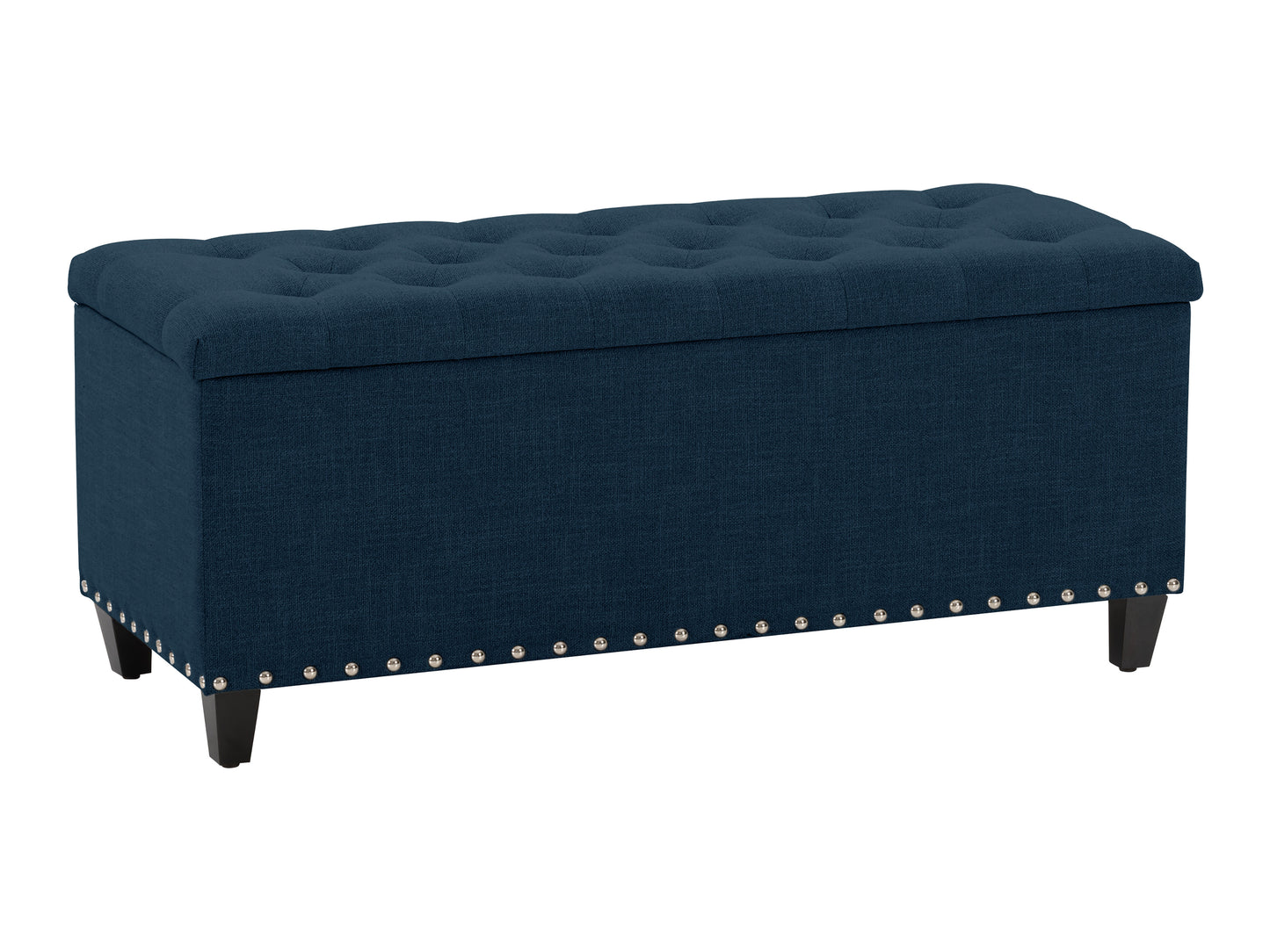 Blue Tufted Storage Bench