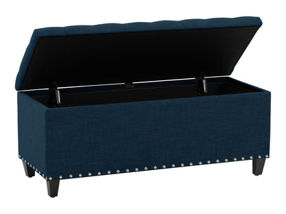 Blue Tufted Storage Bench