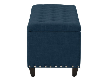 Blue Tufted Storage Bench