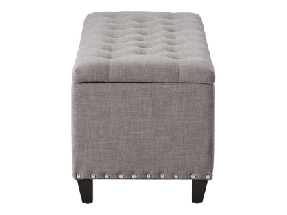 Grey Tufted Storage Bench