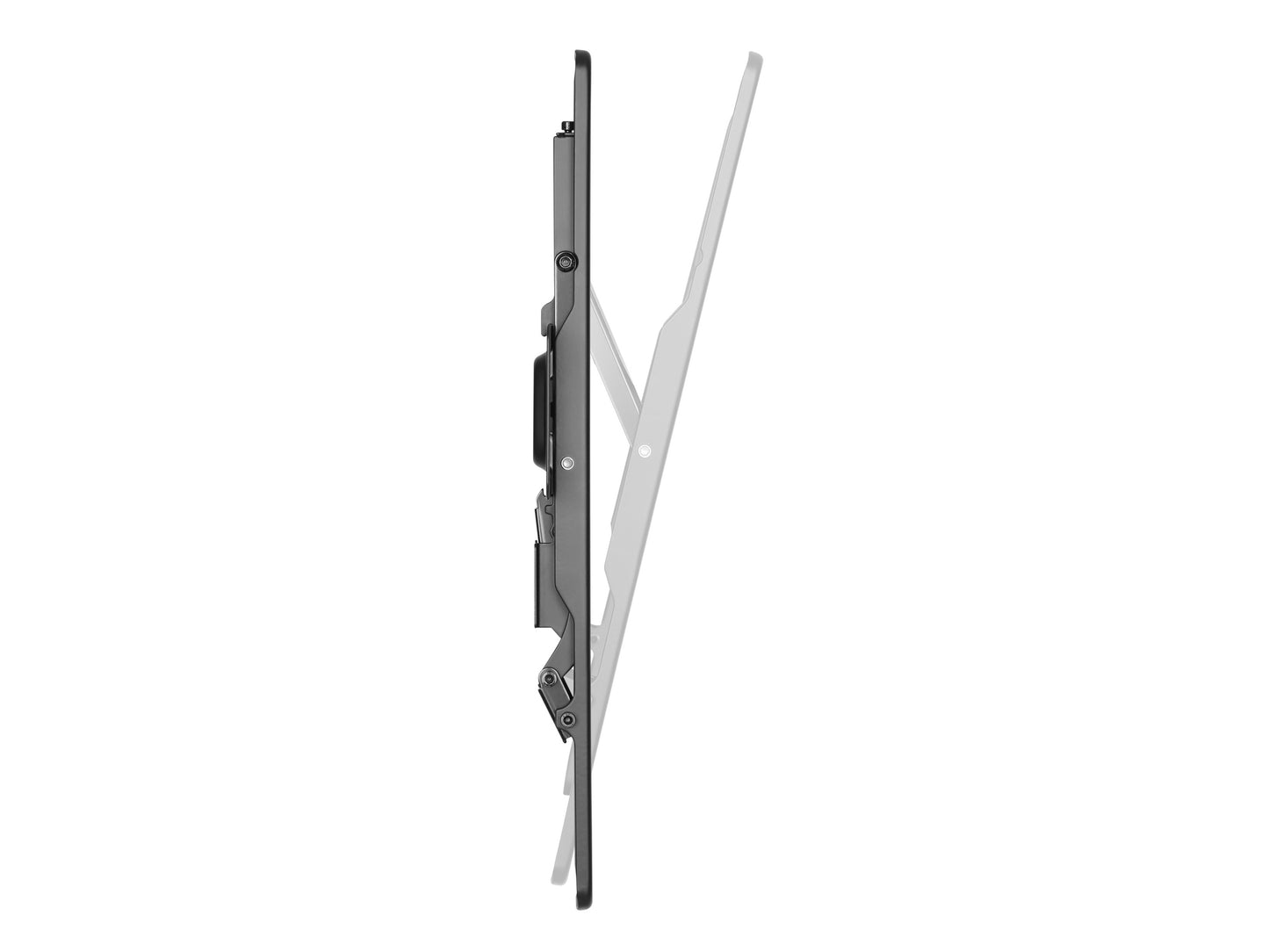 Tilting TV wall mount for 37" - 70" TVs, black steel construction, adjustable tilt angle, slim profile, and secure mounting brackets for optimal viewing and space-saving installation.