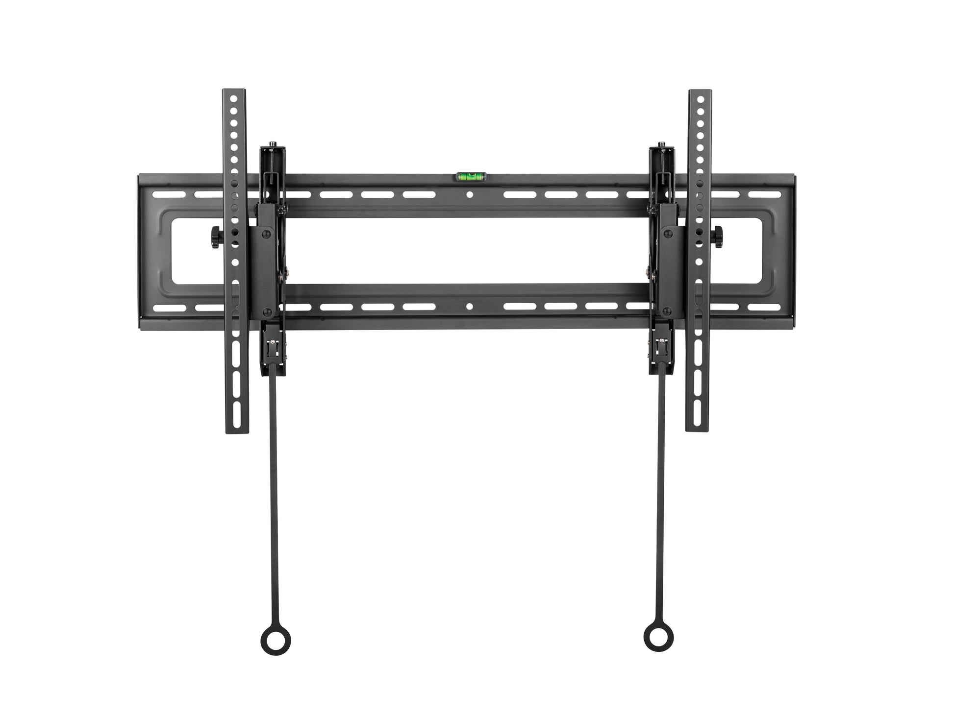 Tilting TV wall mount for 43" to 90" TVs, black steel construction, adjustable tilt, easy installation, secure mounting, sleek design, compatible with major TV brands, enhances viewing experience.