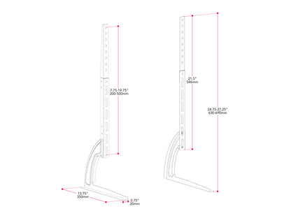 Black TV base stand for TVs up to 70 inches, sleek metal design with sturdy construction and modern aesthetic.